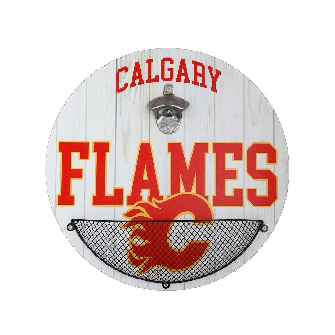 Flames Bottle Opener Sign