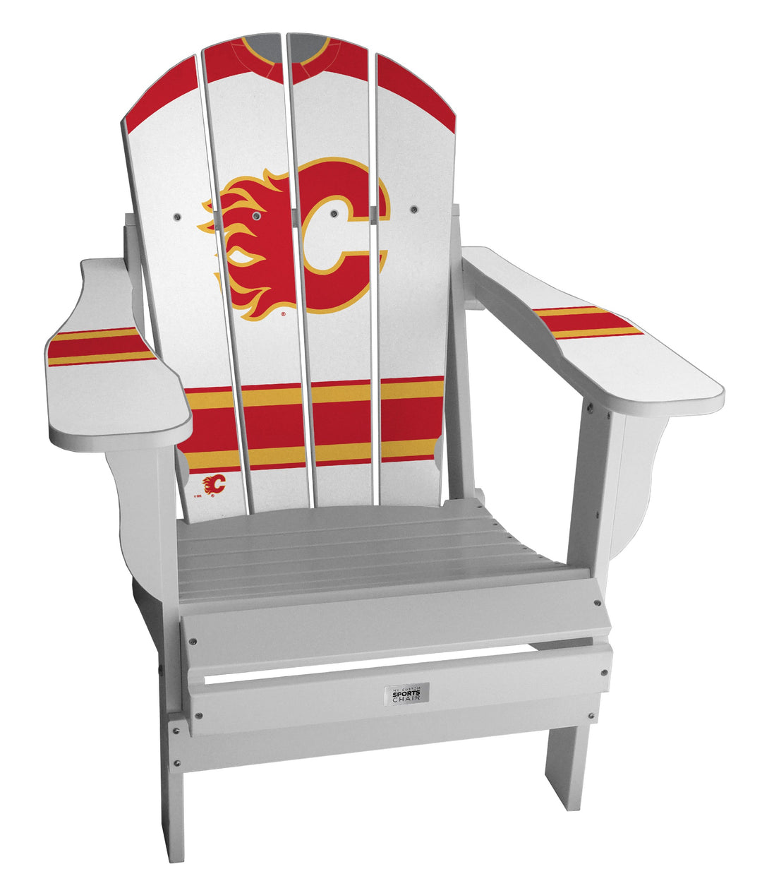Flames Custom Adult Sports Chair Away White