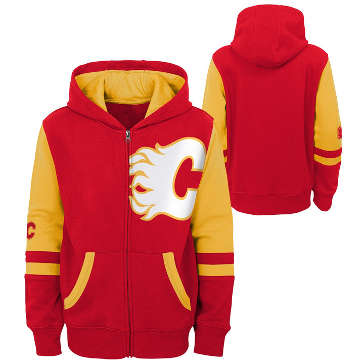 Flames Youth Faceoff Cotton Full Zip Hoodie