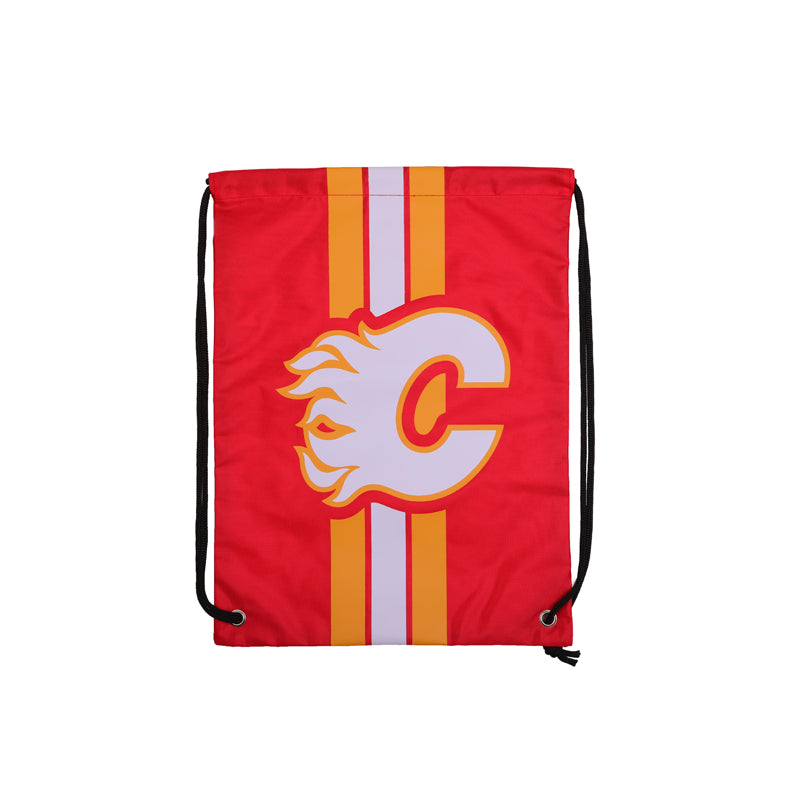 Flames Drawstring Bag White C