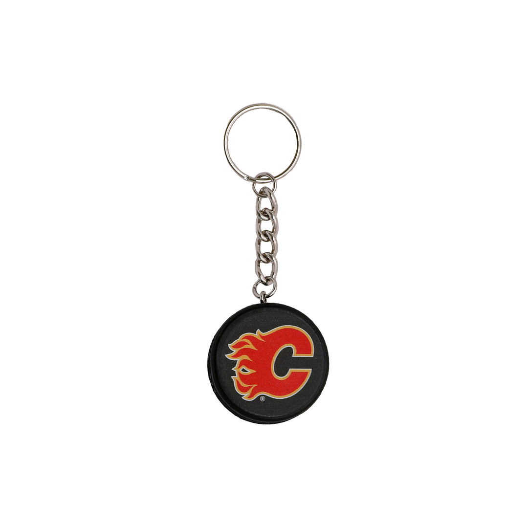 Flames Puck Keychain