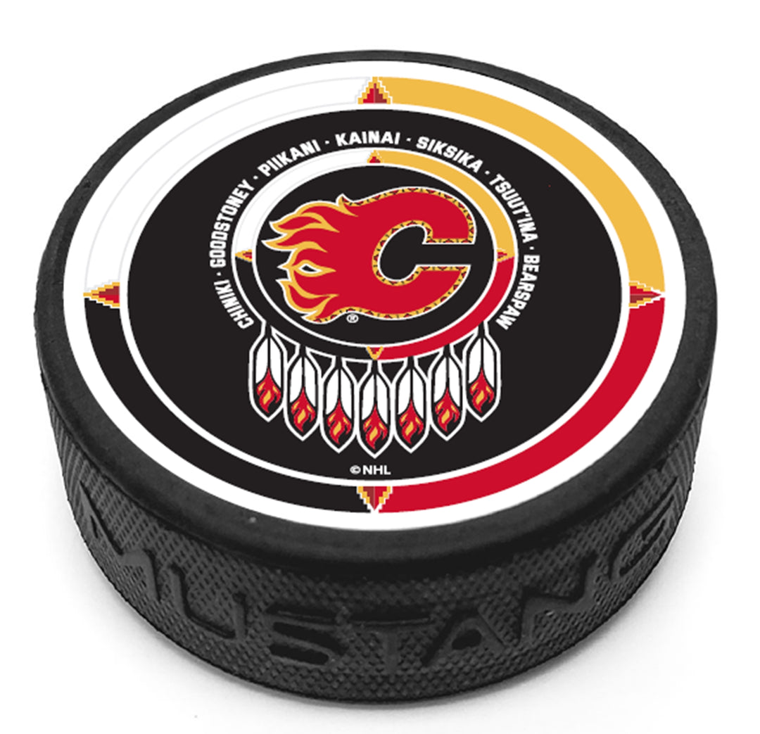 Flames Indigenous Celebration Cubed Alt Puck