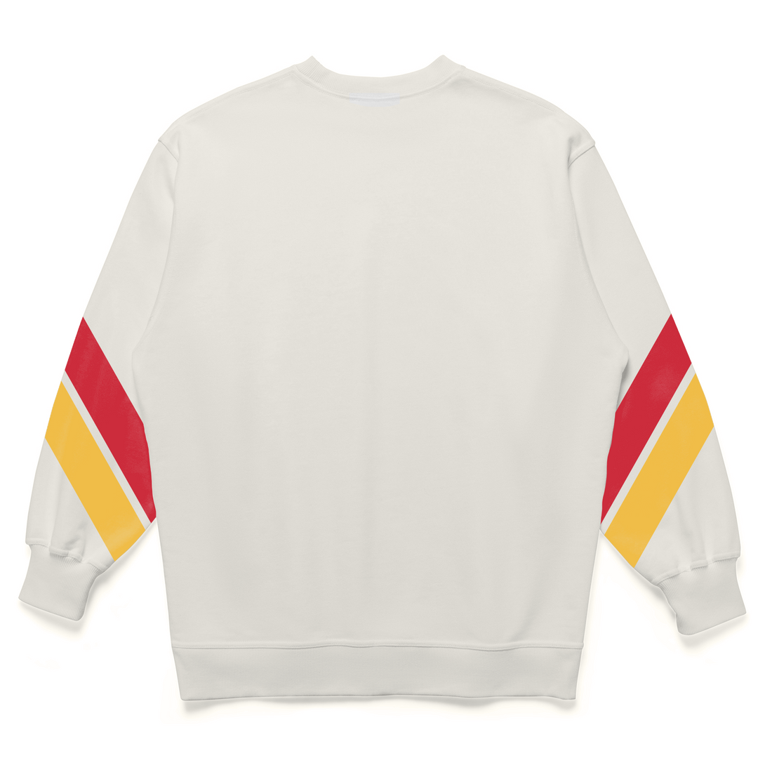 Flames Basico Branco Retro Lines Crew