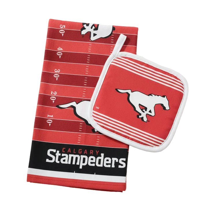 Stamps Tea Towel and Pot Holder Set