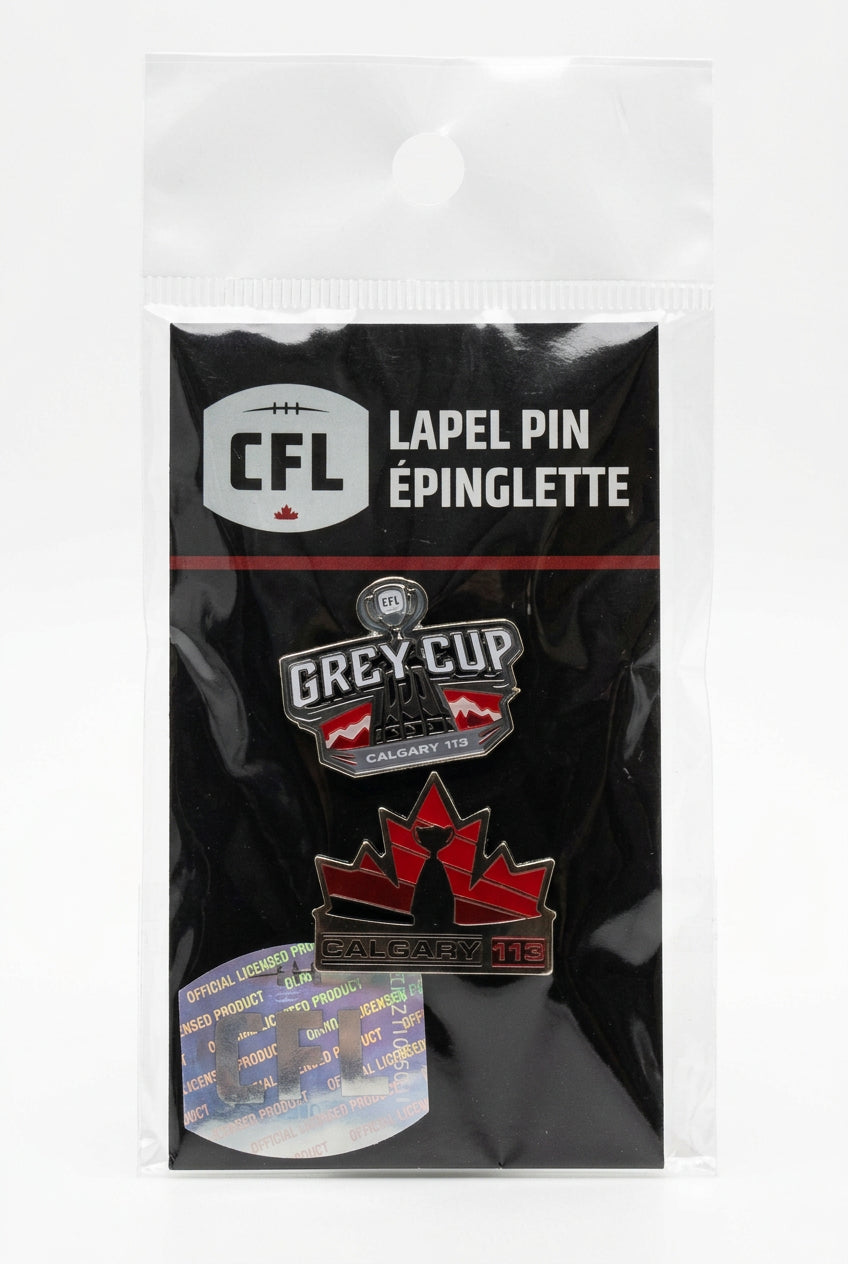 Grey Cup 113 2Pack Logo Pin Set