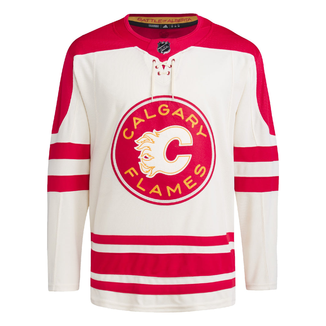 Outerstuff Youth Jonathan Huberdeau Cream Calgary Flames 2023 NHL Heritage Classic Premier Player Jersey Size: Small