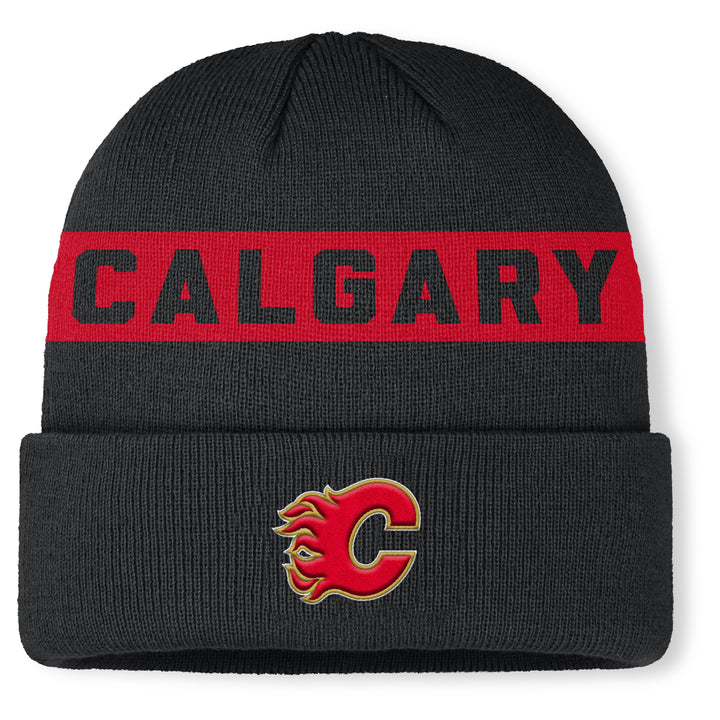 Flames Fanatics AP25 Rink 12 Red Stripe Beanie Knit