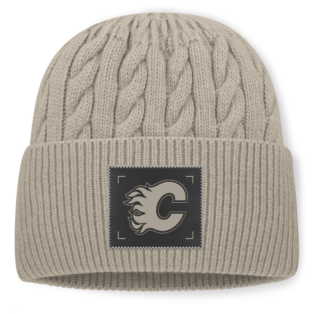 Flames AP26 Oversized Cuffed Beanie Fossil Knit