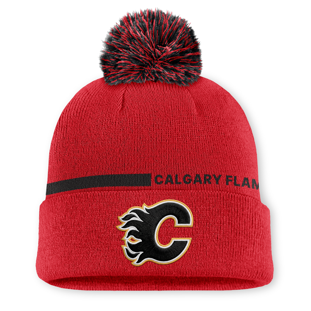 Flames Fanatics Alt 2 Pom Knit Beanie