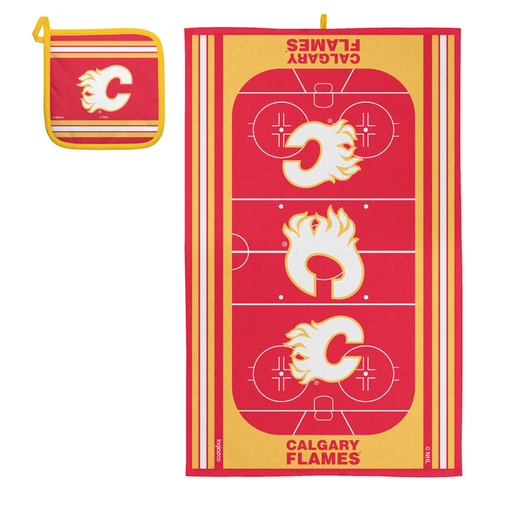Flames Tea Towel & Pot Holder Set