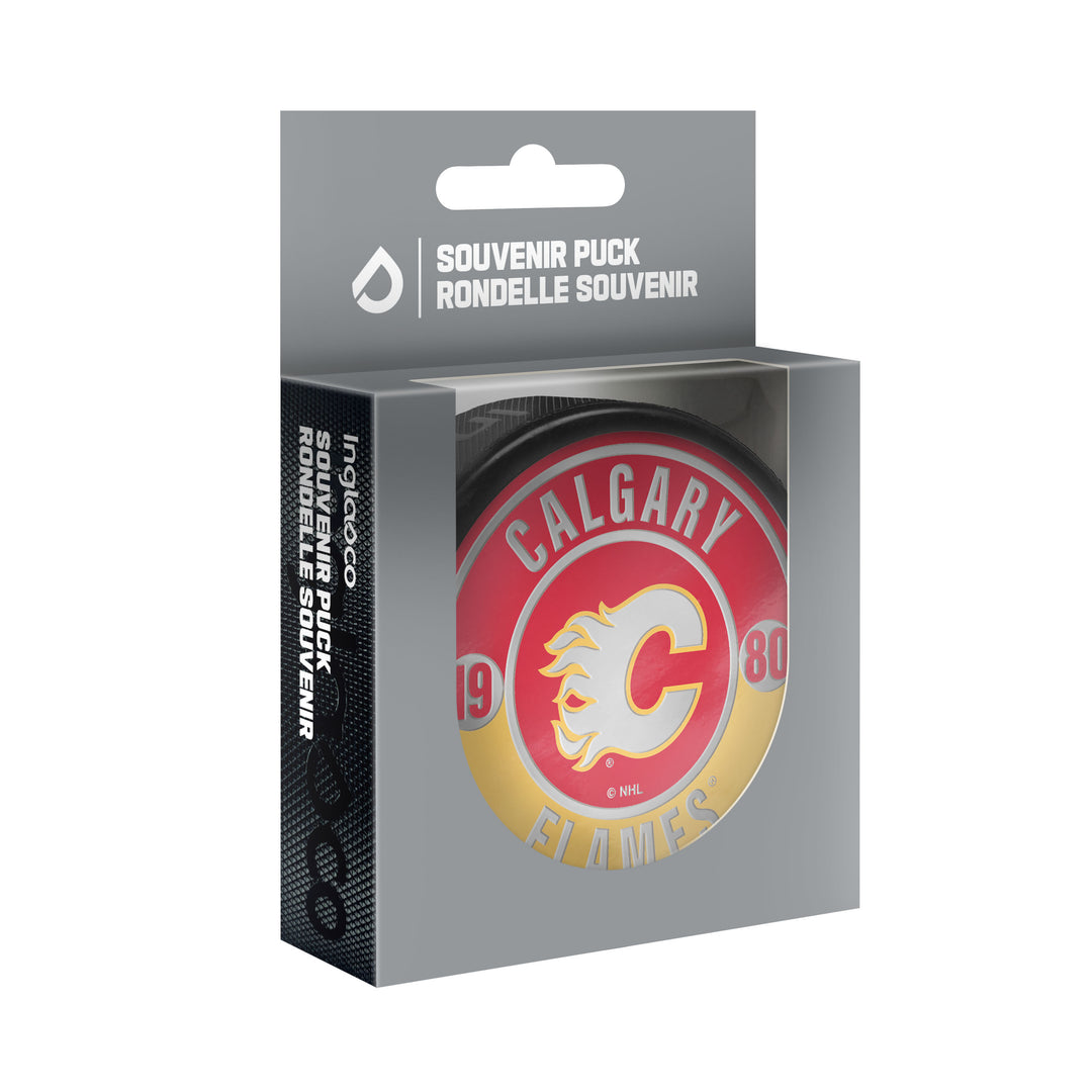 Flames Boxed Metallic Insert Puck