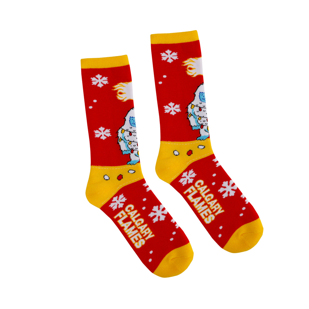 Flames Yeti Christmas Socks