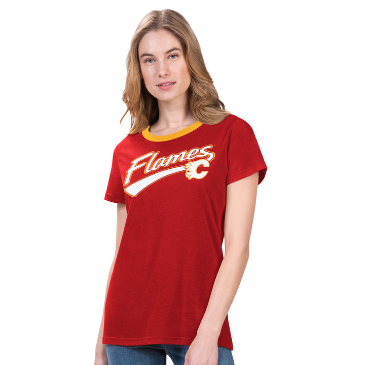 Flames Ladies Racer Crew Red