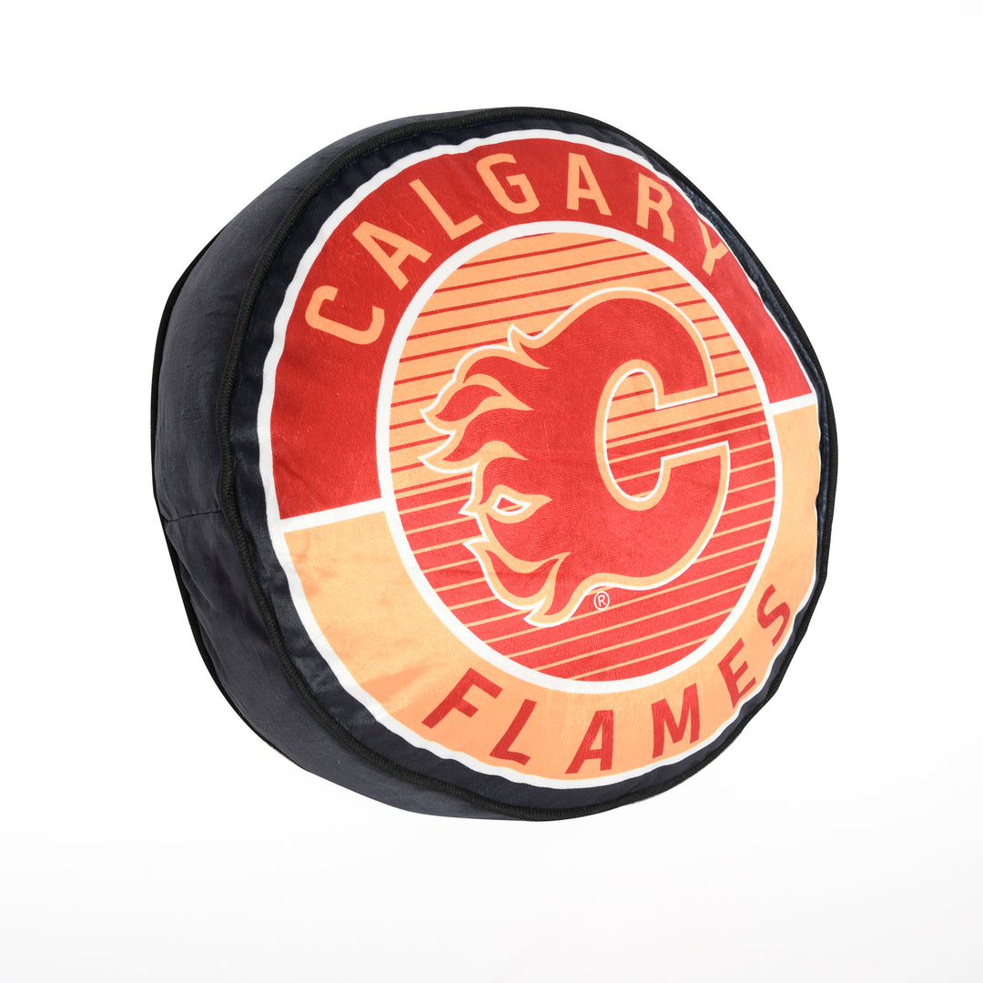Flames Puck Pillow 14"
