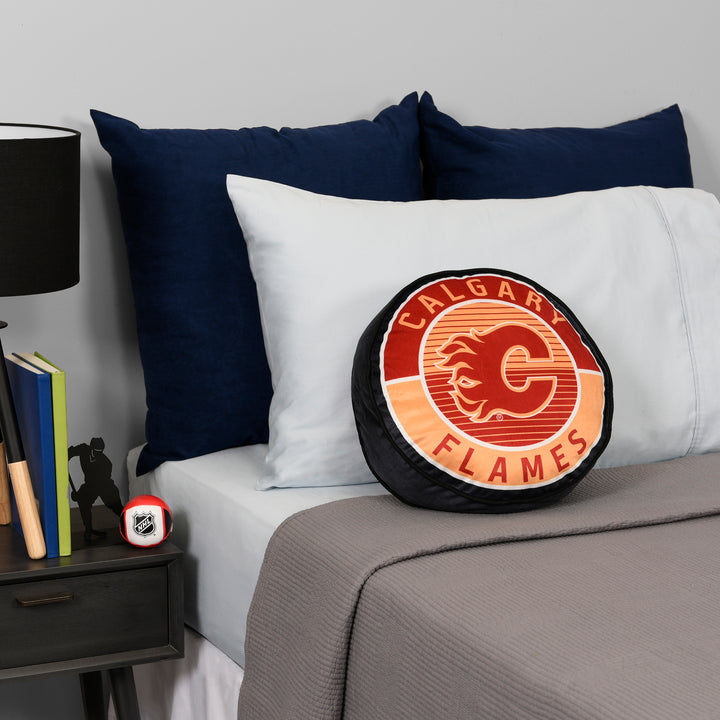 Flames Puck Pillow 14"