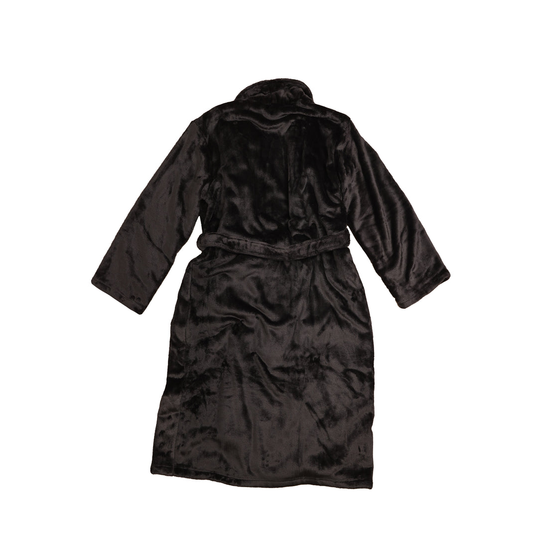 Flames Fleece Robe Black