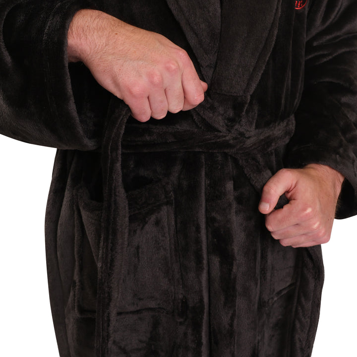 Flames Fleece Robe Black
