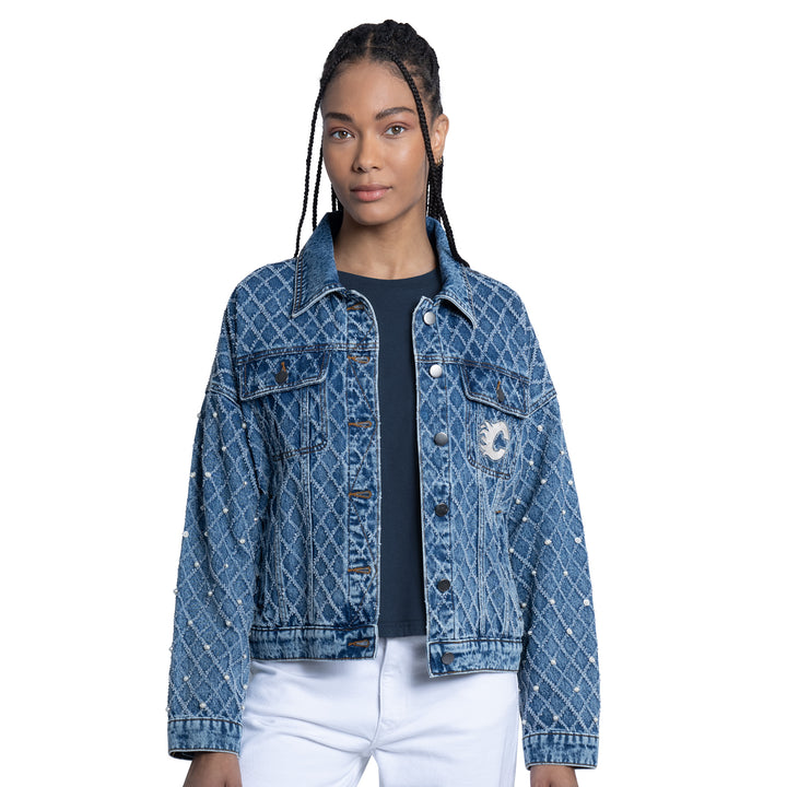 Flames Ladies Major League Denim Jacket