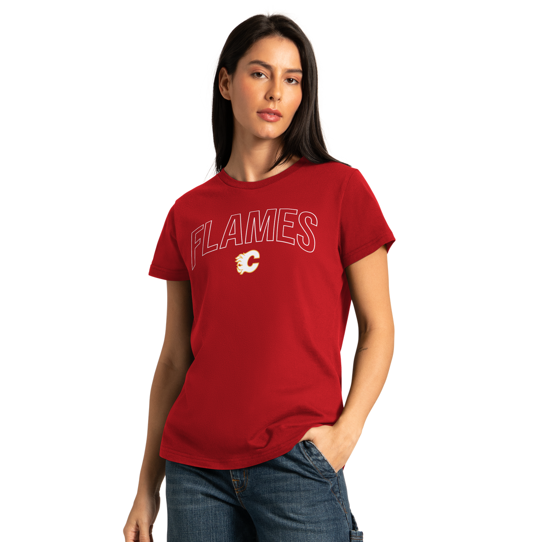 Flames Lds GIII Hall of Fame Tee Red