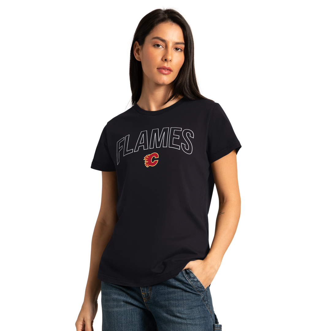 Flames Lds GIII Hall of Fame Tee Blk