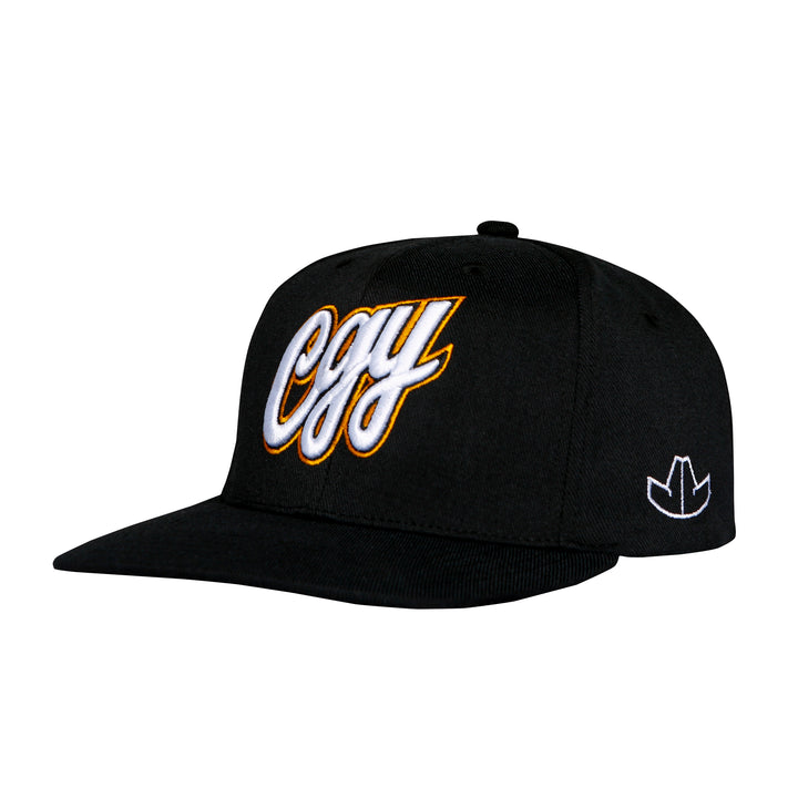 Flames JJ CGY Script Flatbrim Black