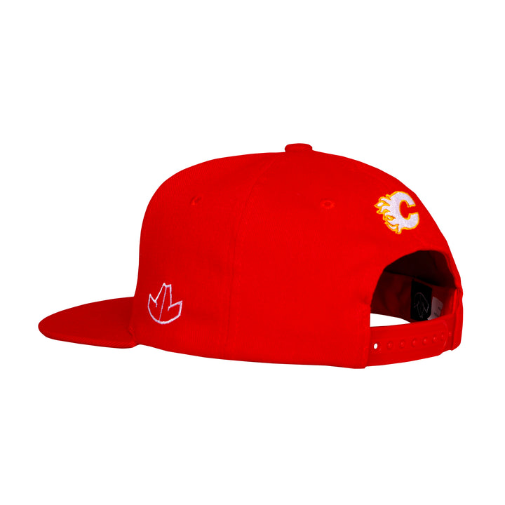 Flames JJ CGY Script Flatbrim Red