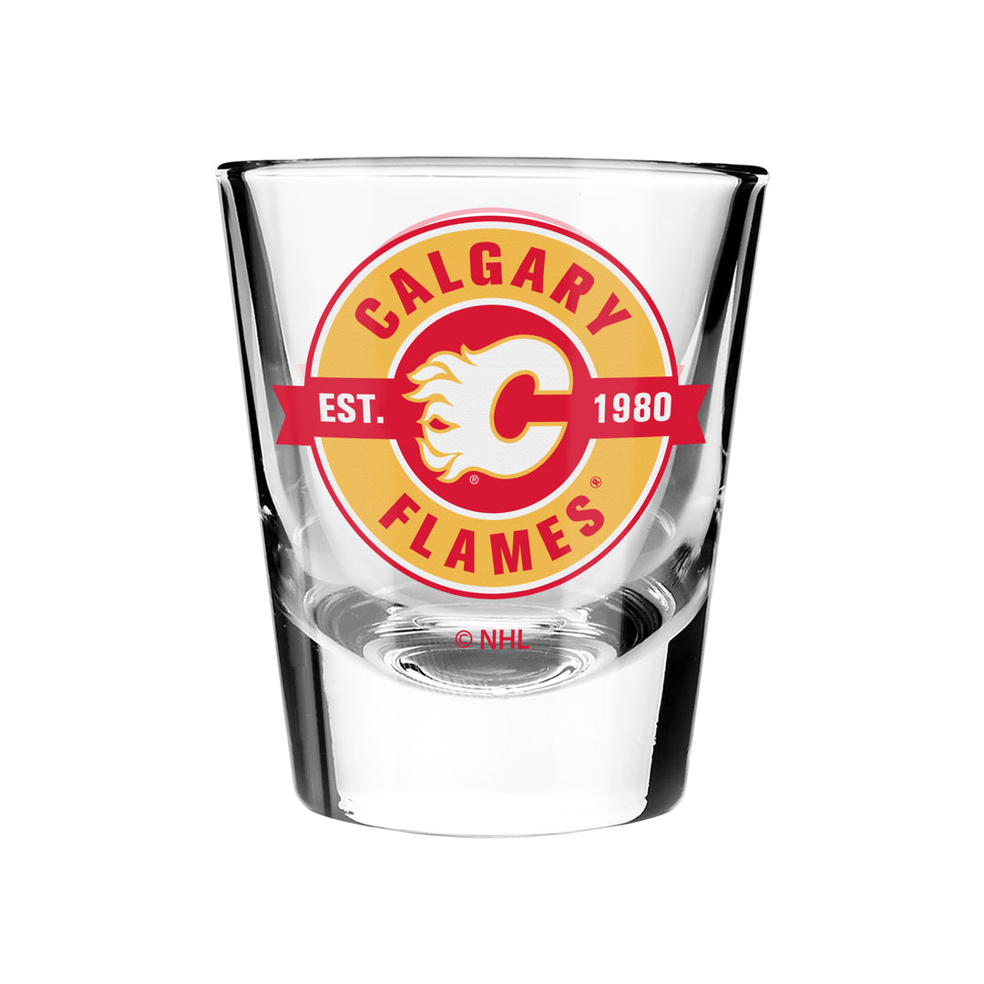 Flames 2oz White C Shot Glass