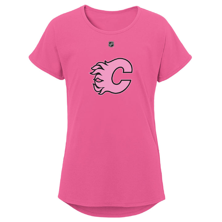 Flames Youth Girls Pink Huberdeau T-Shirt