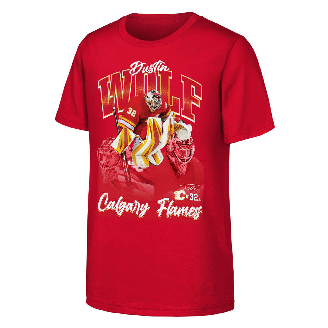 Flames Youth Triple Pic Wolf Tee