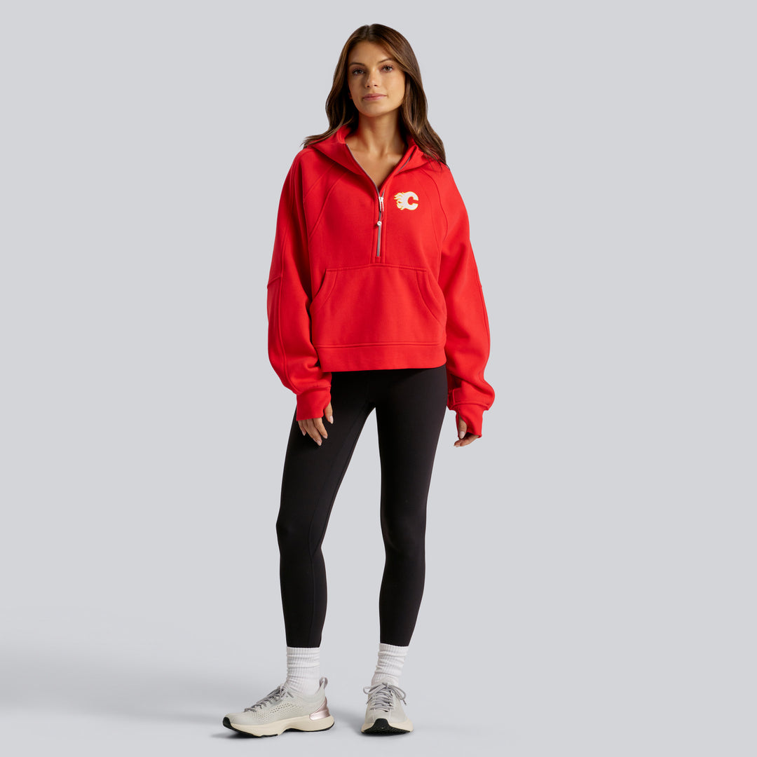 Flames Ladies Lululemon Scuba Oversized 1/2 Zip