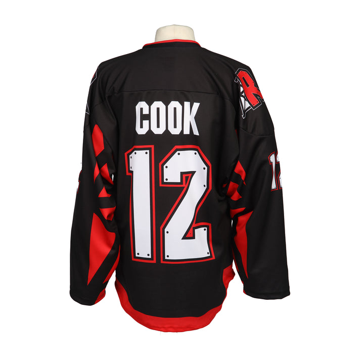 Roughnecks Black/Red Cook #12 Jersey