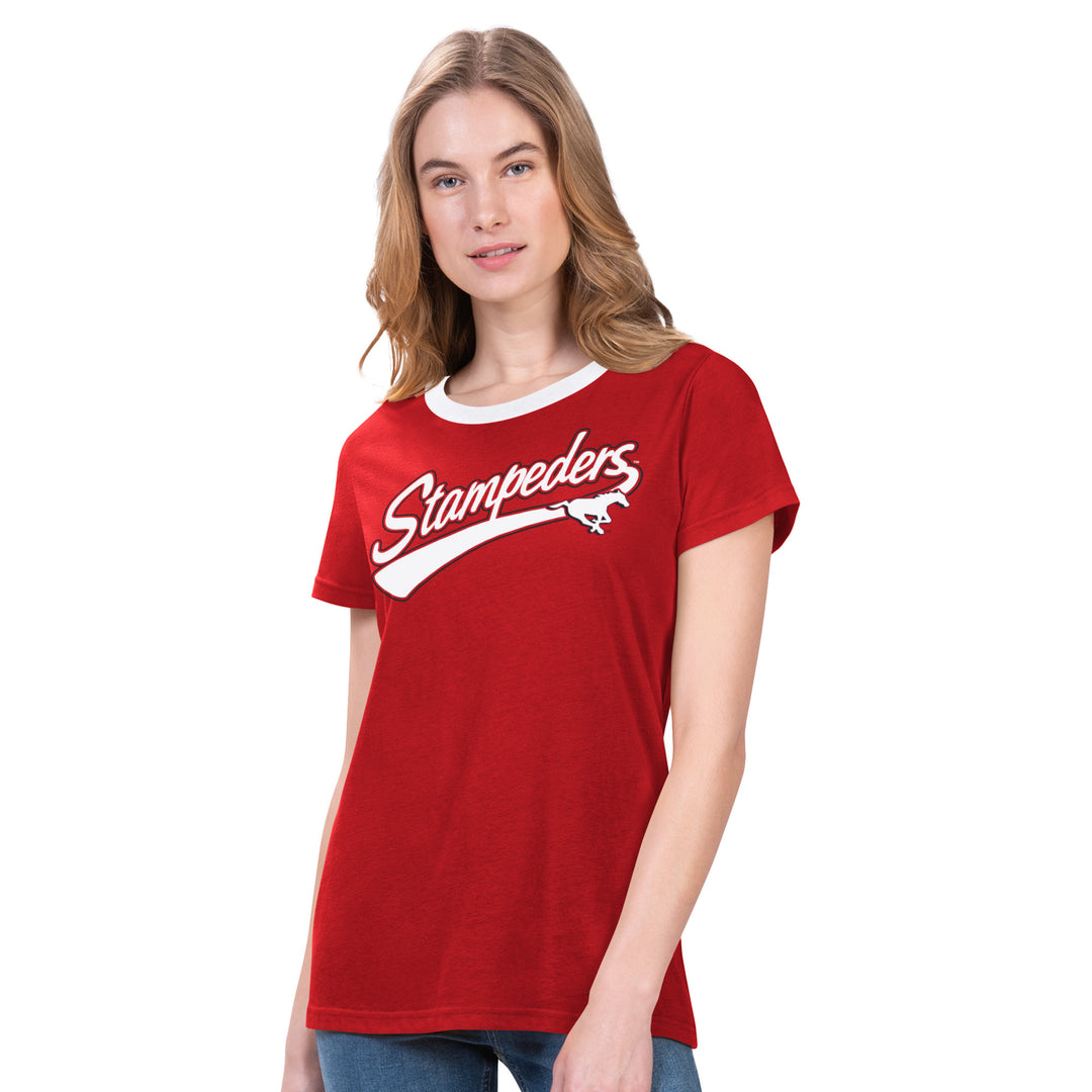 Stamps Ladies Red Racer T-Shirt