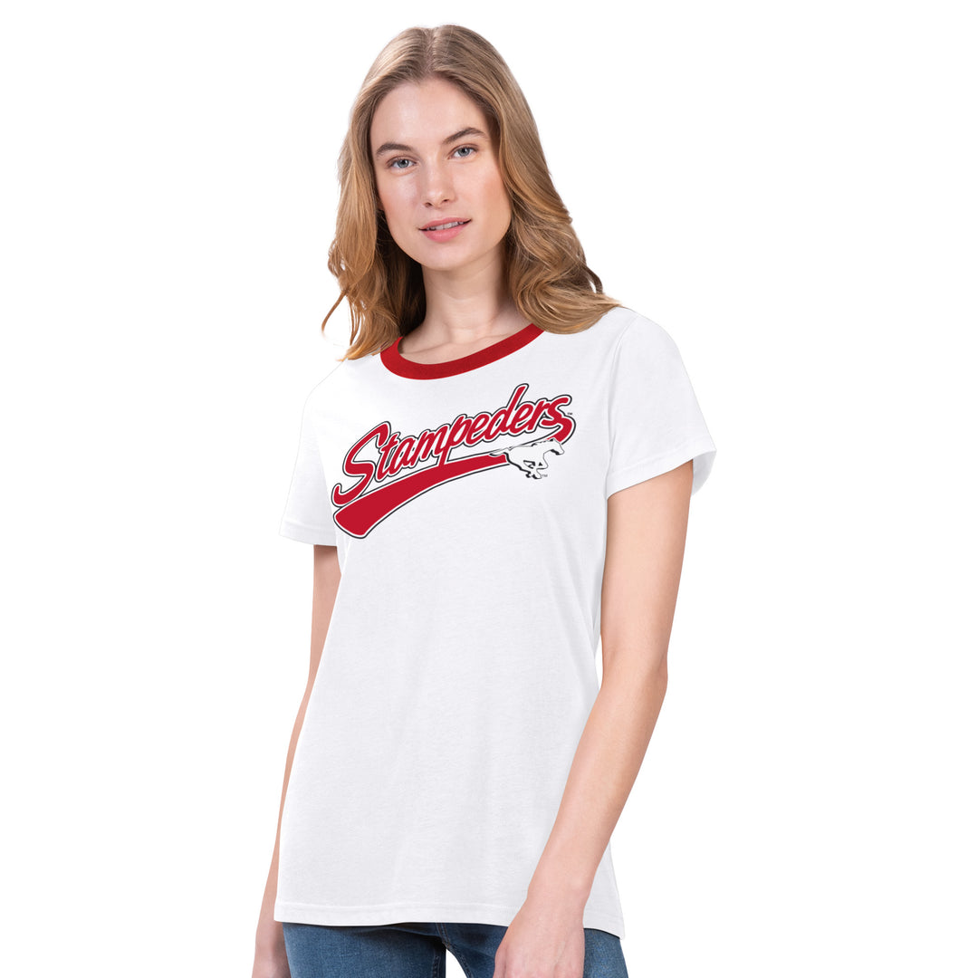 Stamps Ladies White Racer T-Shirt