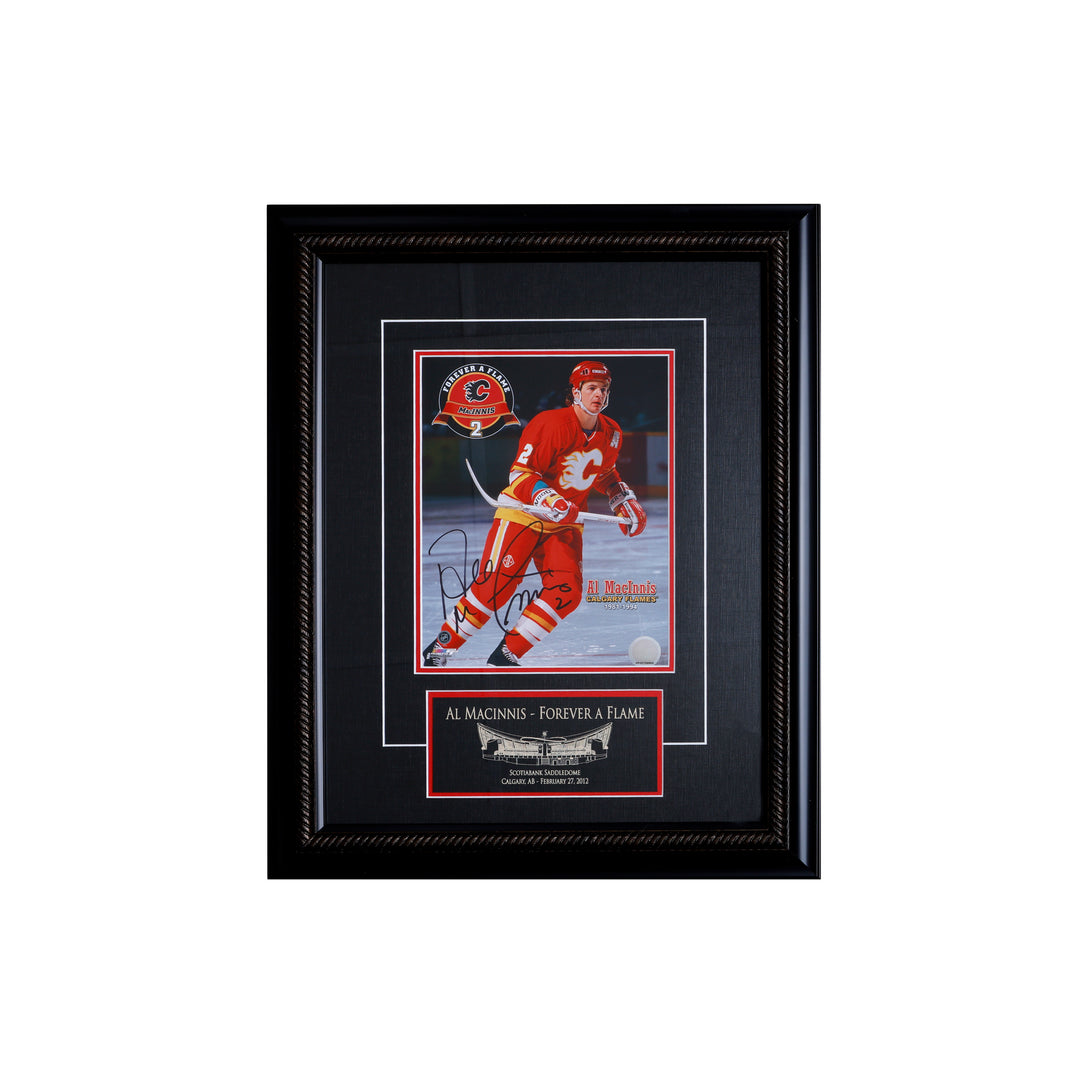 Flames Forever a Flame MacInnis Autographed 8x10 Framed Photo