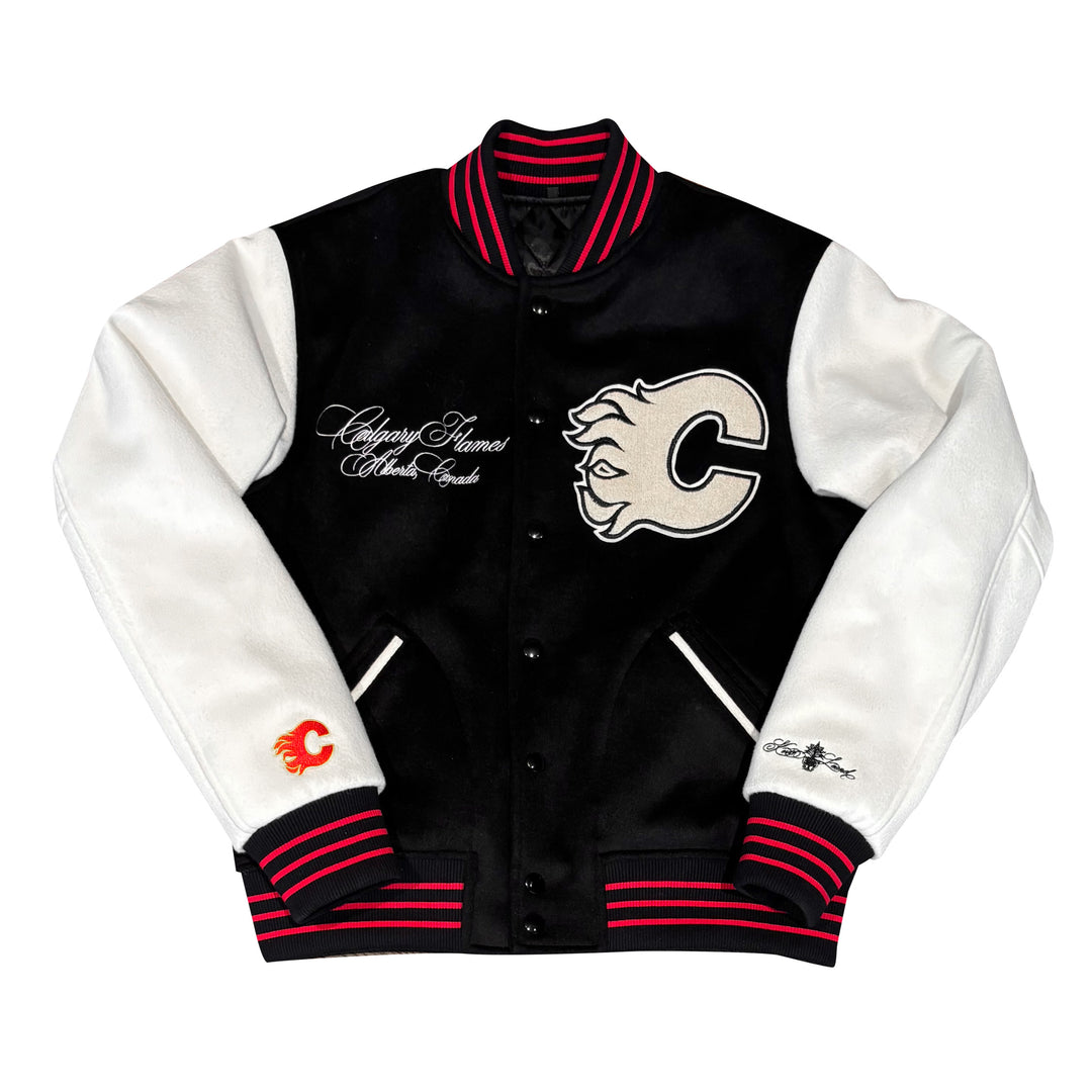 Kevin Leonel x Flames Black Varsity Jacket