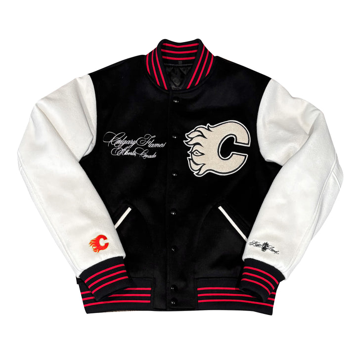 Kevin Leonel x Flames Black Varsity Jacket