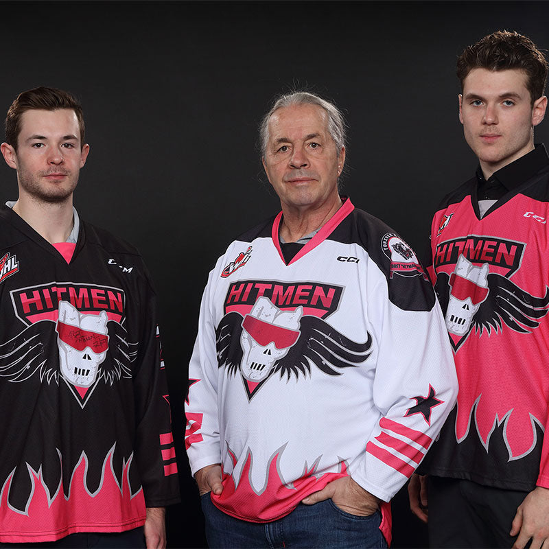 Calgary Hitmen Bret Hart Night jersey from this past season. Saw