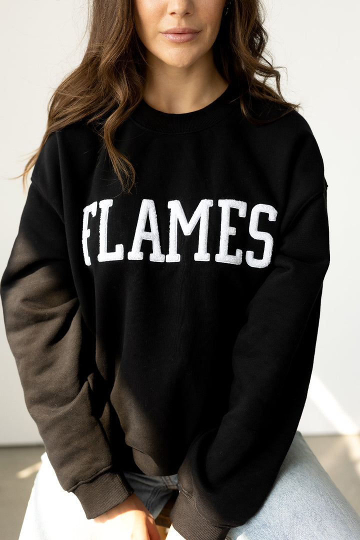 Flames Ladies Line Change Varsity Crewneck