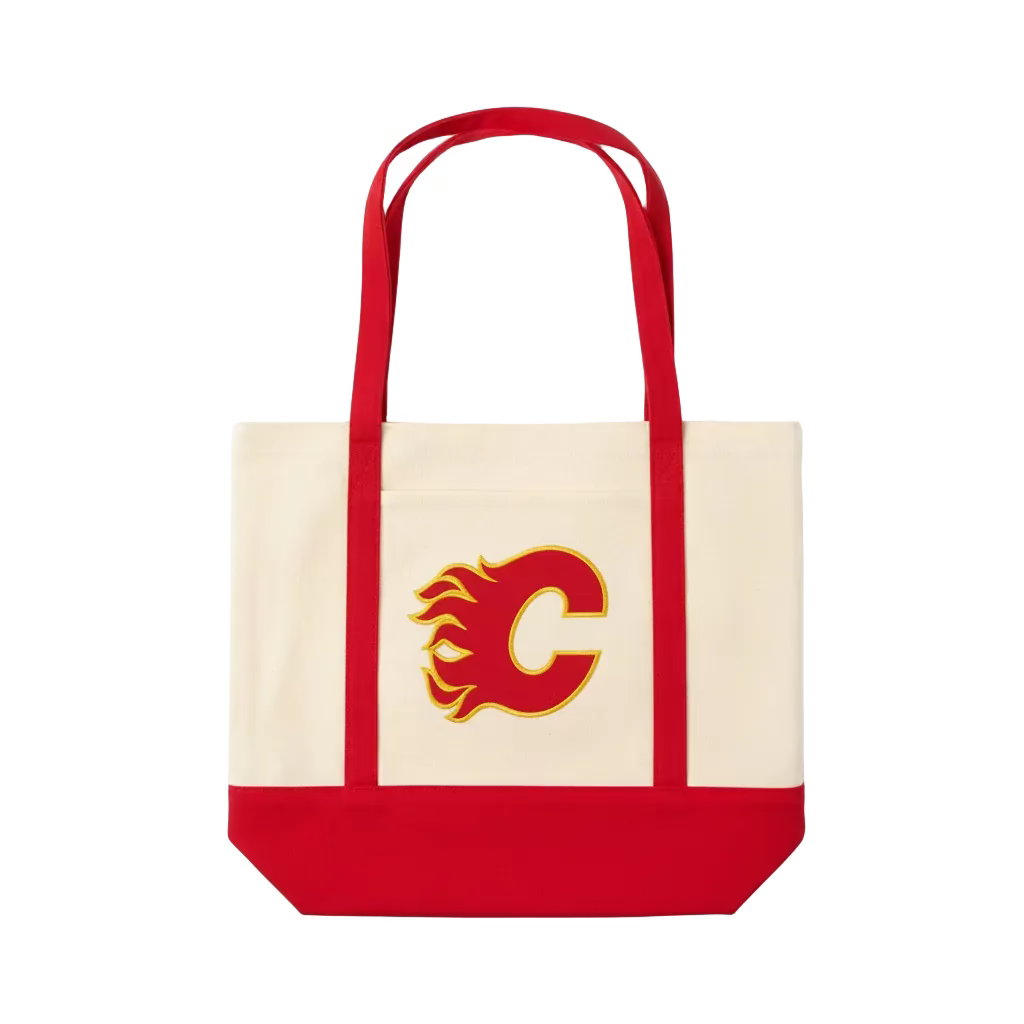 Flames Canvas Tote Bag w/Zipper