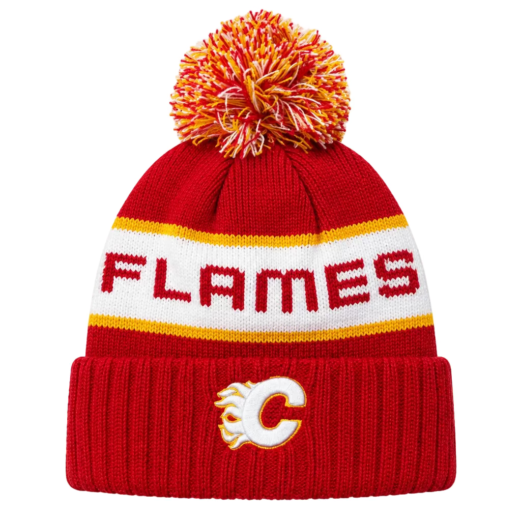 Flames Adult Heavy Knit Toque Red