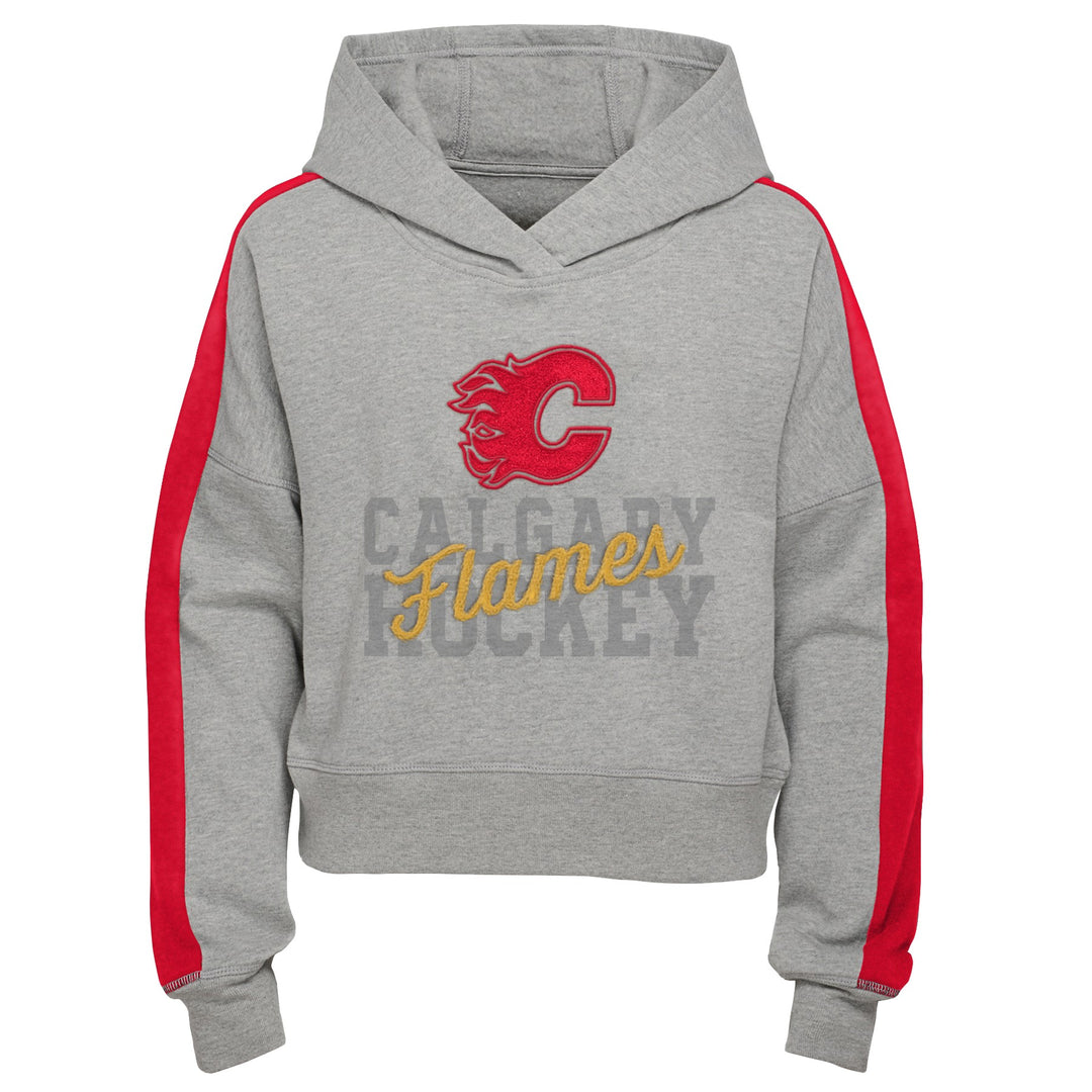 Flames Youth Girls PuckThru Pullover Hoodie