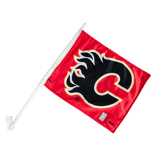 Flames Black C Car Flag