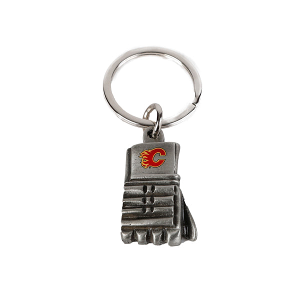 Flames Hockey Glove Keychain