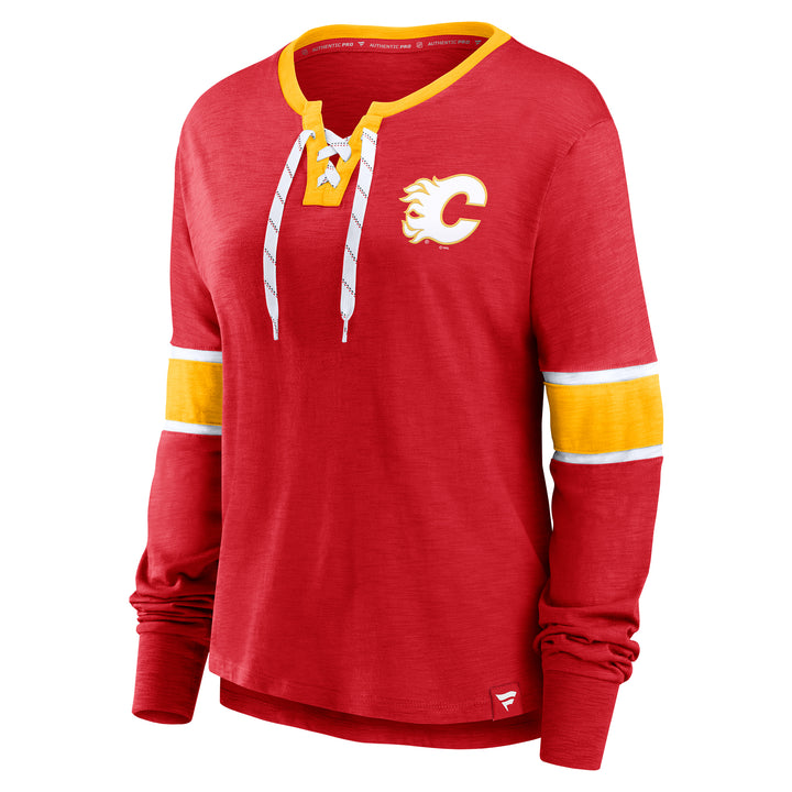 Flames Ladies Fanatics Iconic Slub Long Sleeve Shirt