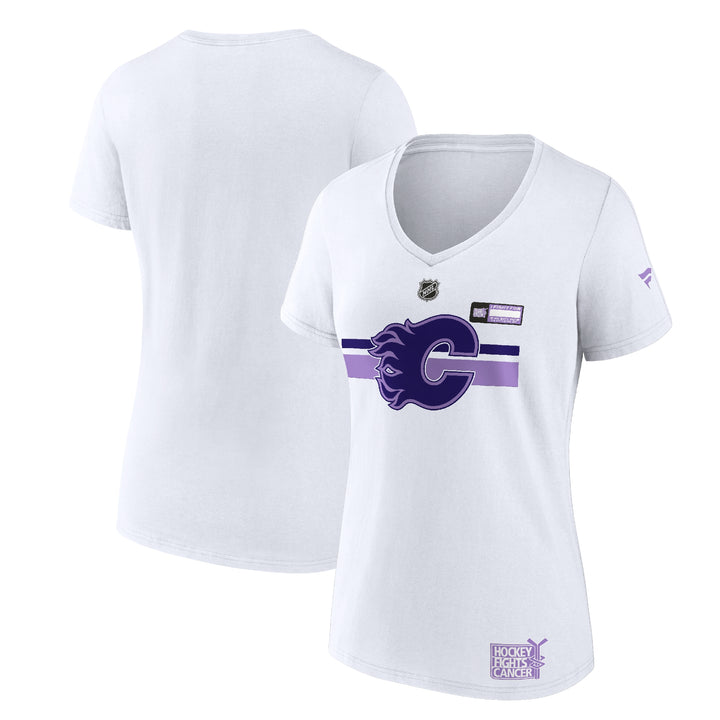 Flames Ladies Fanatics '22 Hockey Fights Cancer T-shirt