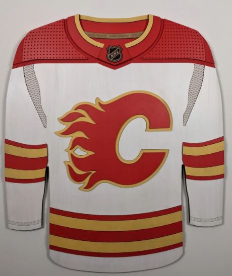 Flames Forever a Flame Nieuwendyk Autographed Vintage White Jersey