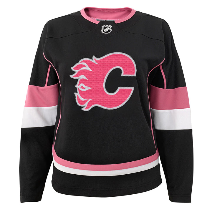 Flames Youth Girls Black Fashion Jersey