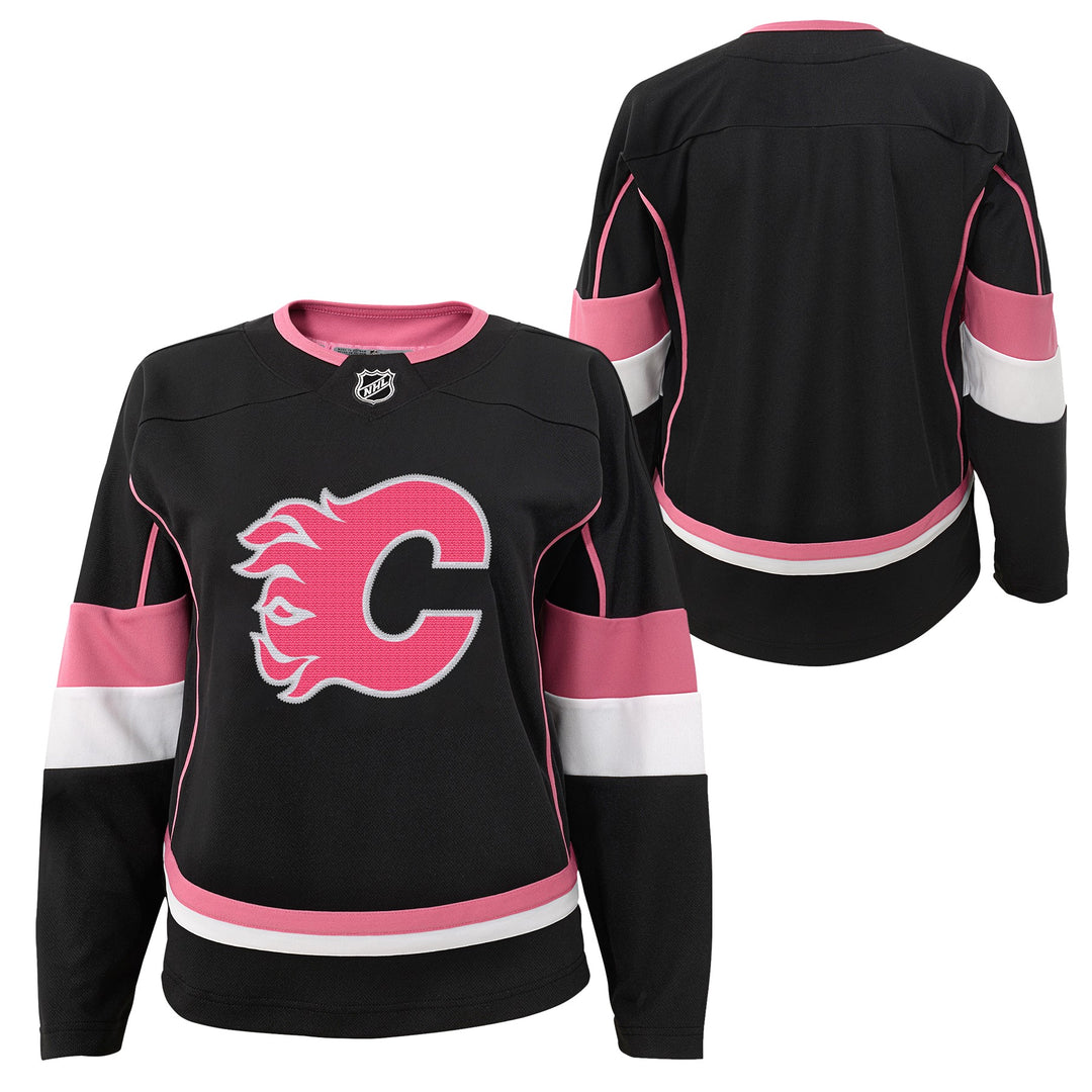 Flames Youth Girls Black Fashion Jersey