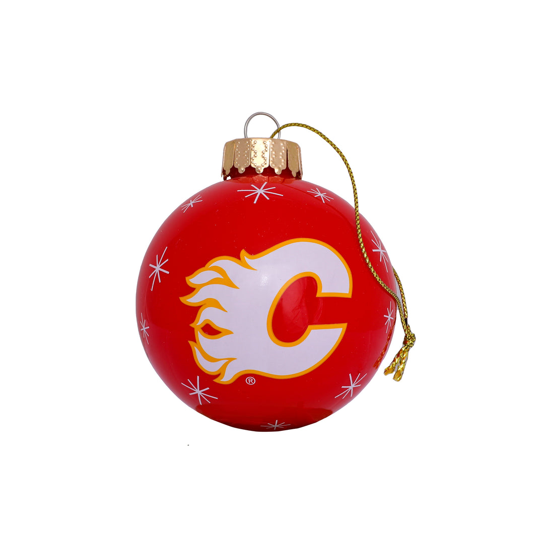 Flames Glass Ball Red Ornament