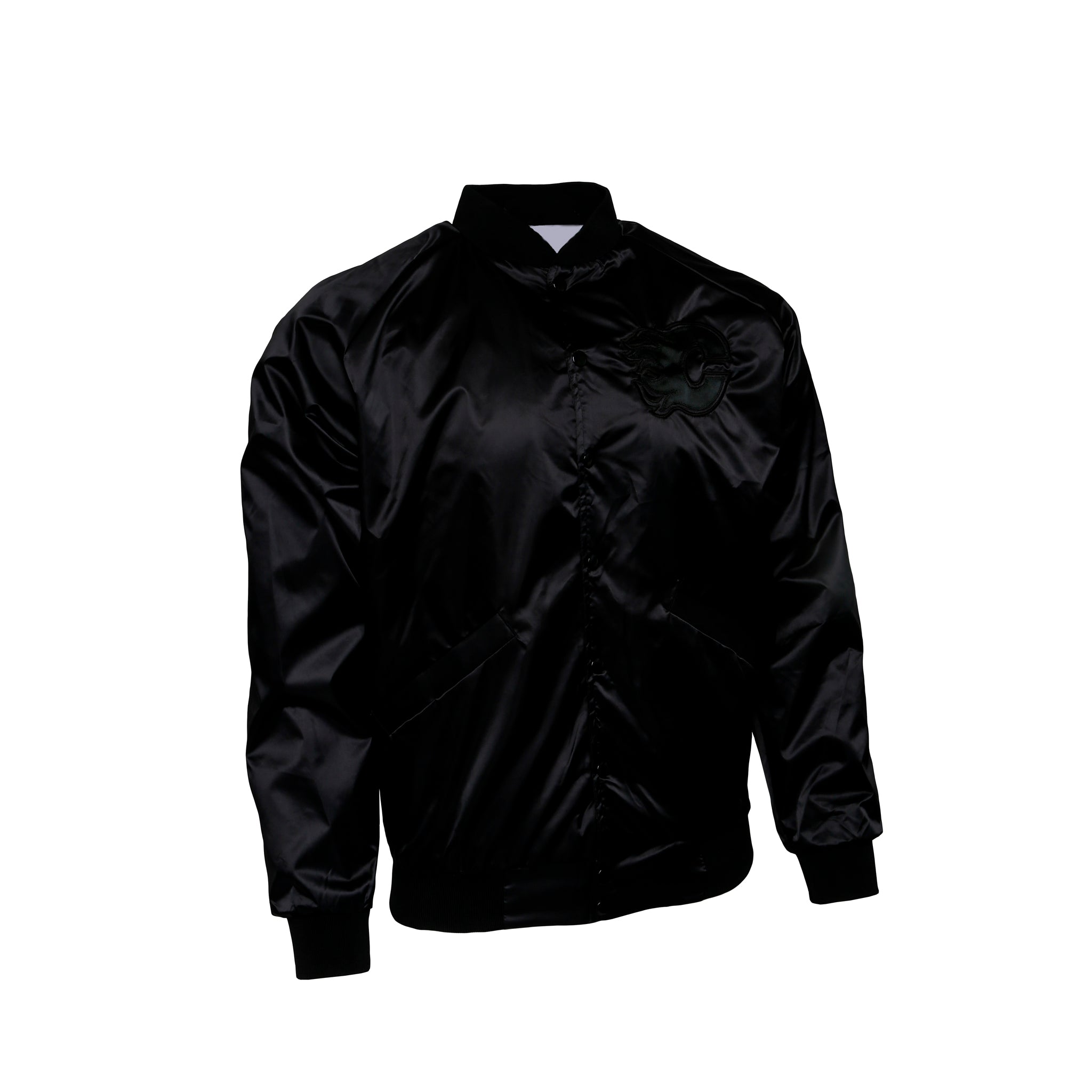 Flames JJ CGY Tonal Satin Jacket Blk M FLM